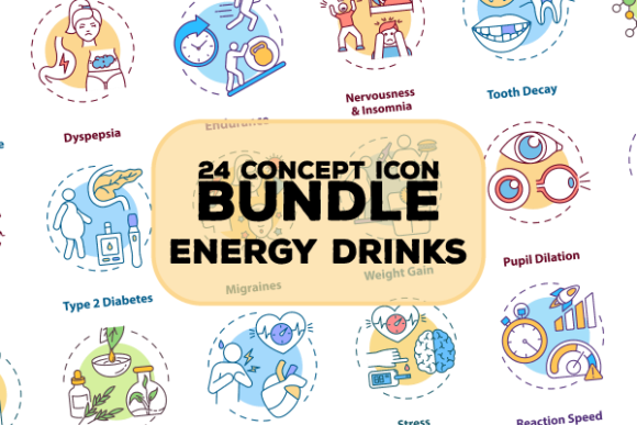 Energy Drinks Concept Graphics for Modern Web Design