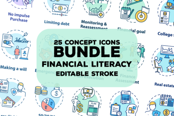 Financial Literacy Graphics for Modern Branding
