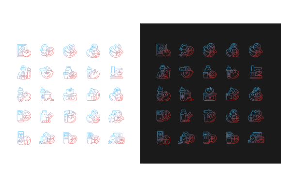 Food Testing Gradient Icons for Modern Branding