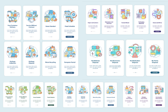 Garbage Management App Page Bundle Graphics