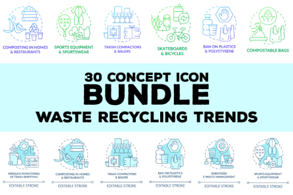 Garbage Recycling Trends Graphics for Modern Branding