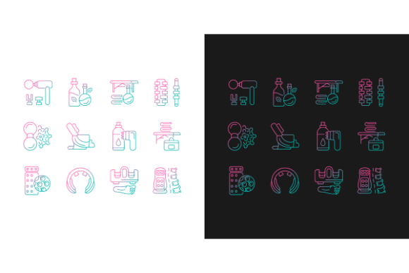 Massage Tools Gradient Icons Bundle for Modern Branding