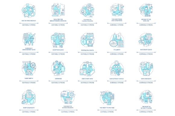 Maternity Leave Icons for Modern Web Design