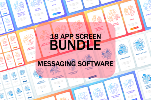 Message Software App Page Bundle Graphics