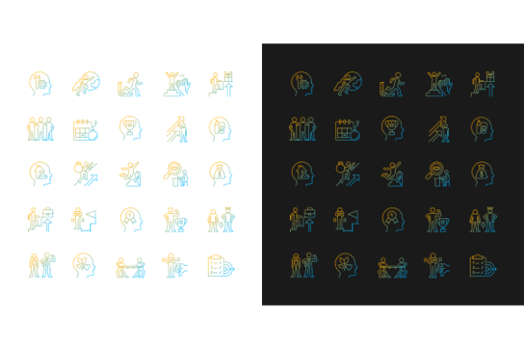 Motivation Gradient Icons Bundle for Modern Branding