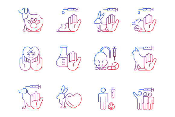 No Animal Testing Gradient Icons for Modern Branding