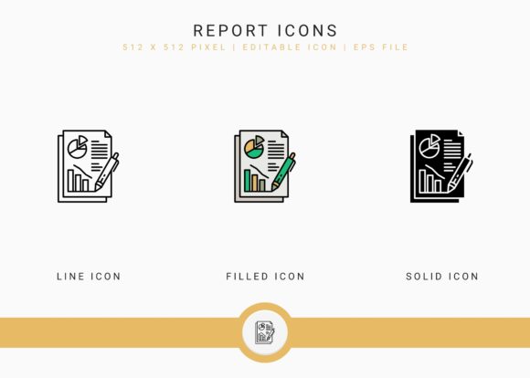 Report Icons Set: A Practical Graphic Design Asset for Digital Sellers