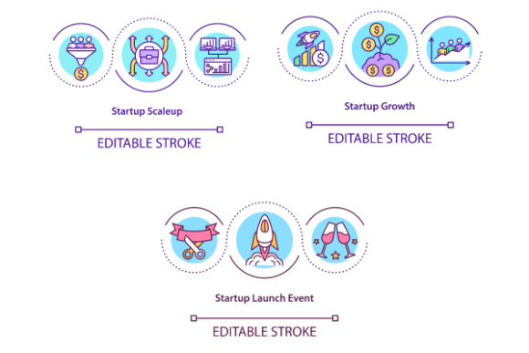 Startup Launch Event Icons Bundle