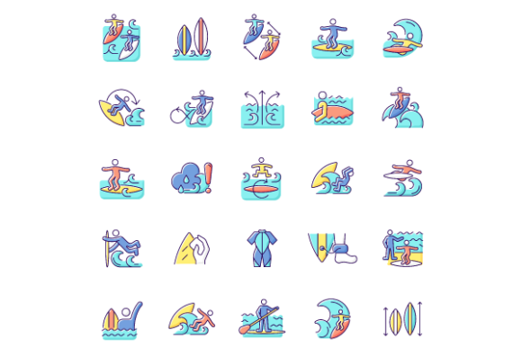 Surfing RGB Color Icons Bundle Graphics Review