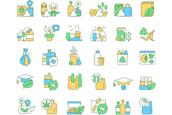 Waste Recycling Graphics for Modern Branding