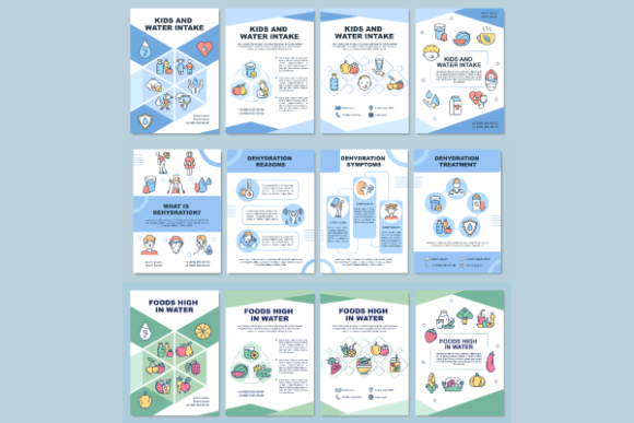 Water and Hydration Brochures Bundle Graphics